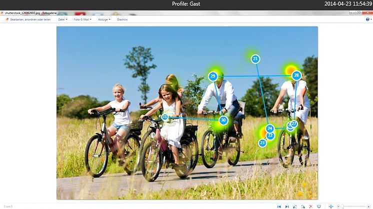 Tobii Gaze Viewer - Sample heat map and gaze plot recording