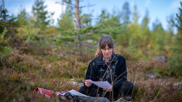 Hilda Mikaelsson, fältchef Riksskogstaxeringen. Foto: Elin Fries, Bitzer.