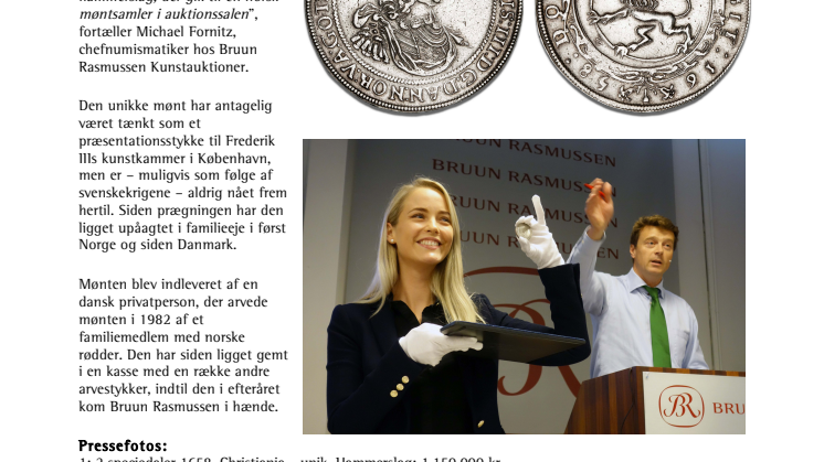 Danmarks dyreste mønt netop solgt for 1,15 mio. kr.