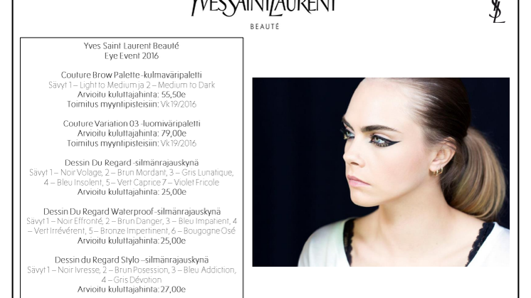 Yves Saint Laurent Beauté esittelee intensiivisen Eye Event 2016 -sarjan