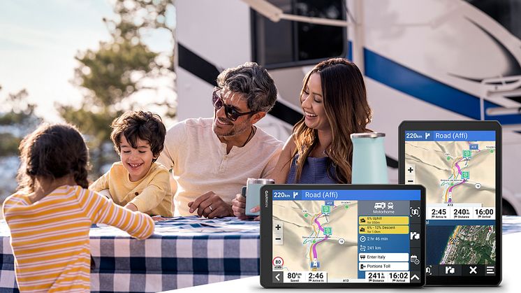 Dank grossem 10-Zoll Display und BirdsEye Satellitenbildern hat man mit dem Camper 1095 alles im Blick.