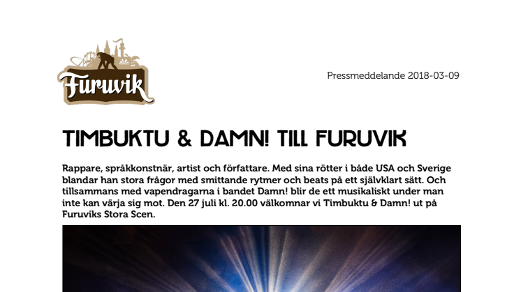 Timbuktu & Damn! till Furuvik