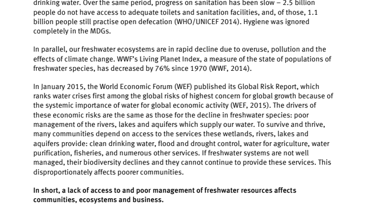 Gemensamt uttalande WaterAid, WWF, företagspartners (eng)