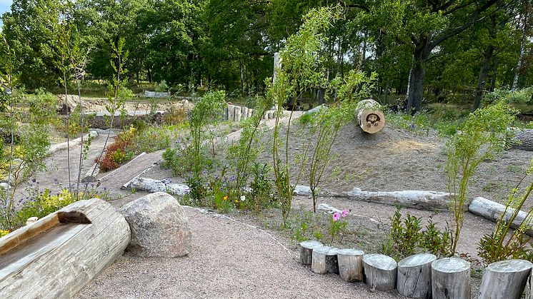 En lekotop utgår från naturbaserade lösningar för att skapa rum för leken. Foto: Urbio