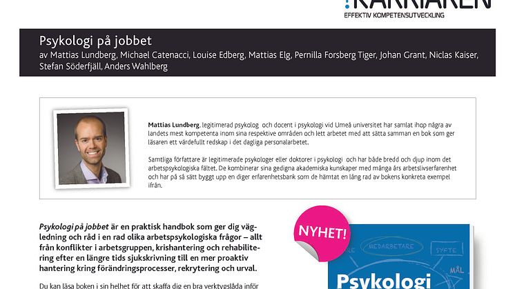 Produktblad Psykologi@jobbet