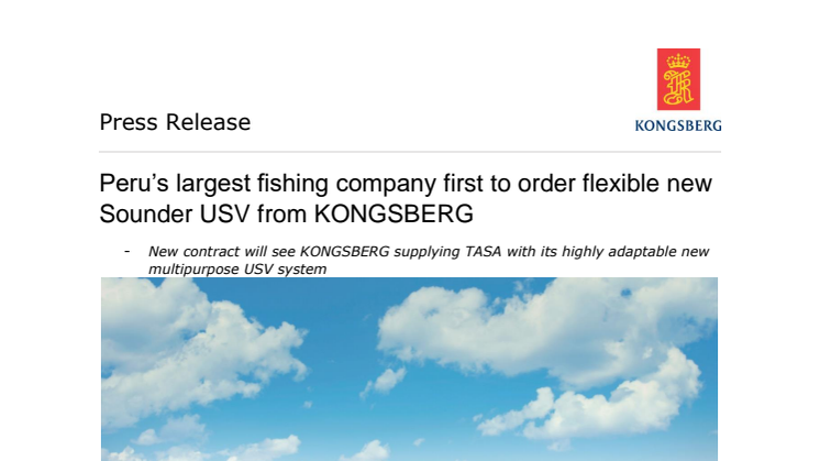 Peru’s largest fishing company first to order flexible new Sounder USV from KONGSBERG