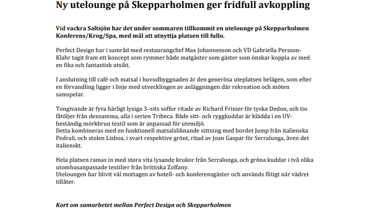 Ny utelounge på Skepparholmen ger fridfull avkoppling