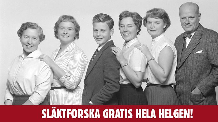 Släktforska helt gratis i helgen med Sveriges ledande Internettjänst för släktforskning