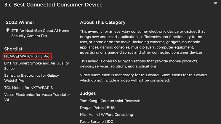 Shortlist_Best Connected Consumer Device