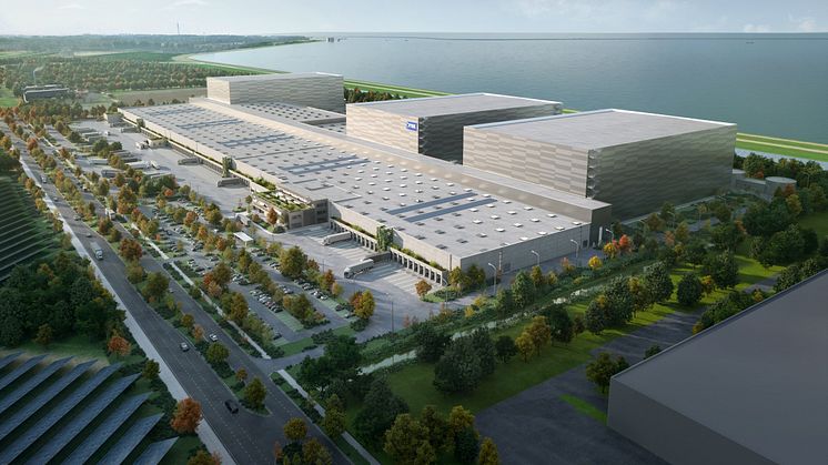 The new distribution centre in Spain will be similar to the one currently under planning in Lelystad, the Netherlands, which is visualised above.