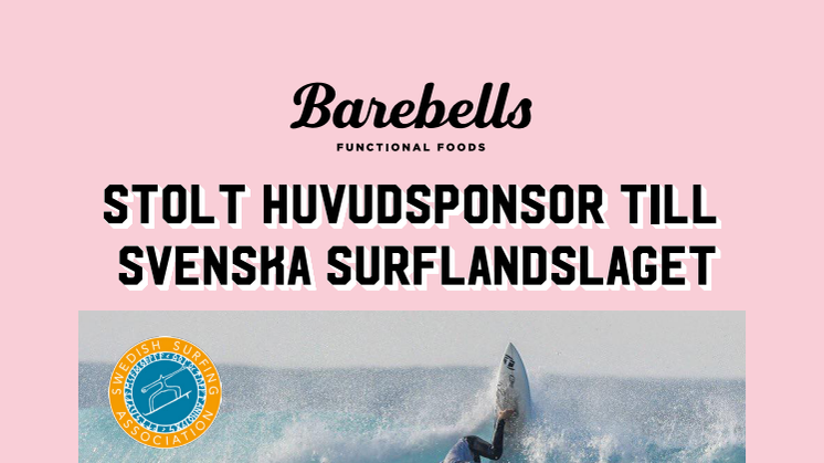 Barebells stolt huvudsponsor till Svenska Surflandslaget