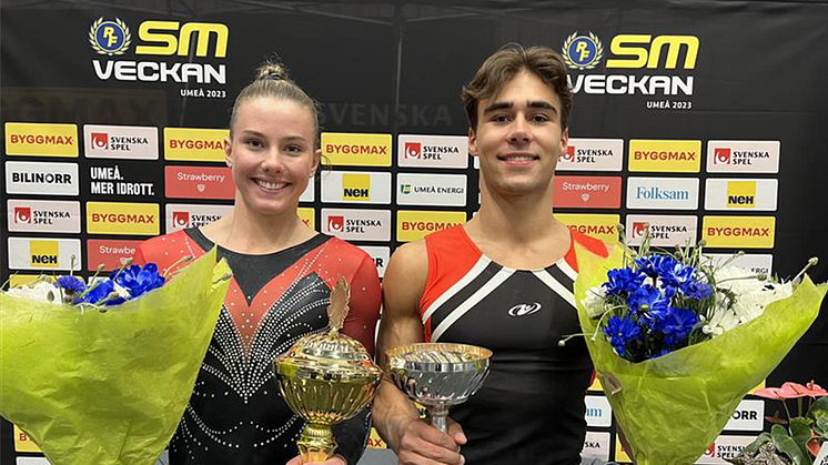 Maya Ståhl, Tidaholms GS och Marcus Stenberg, Lulegymnasterna vinner SM-guld i artistisk gymnastik 2023