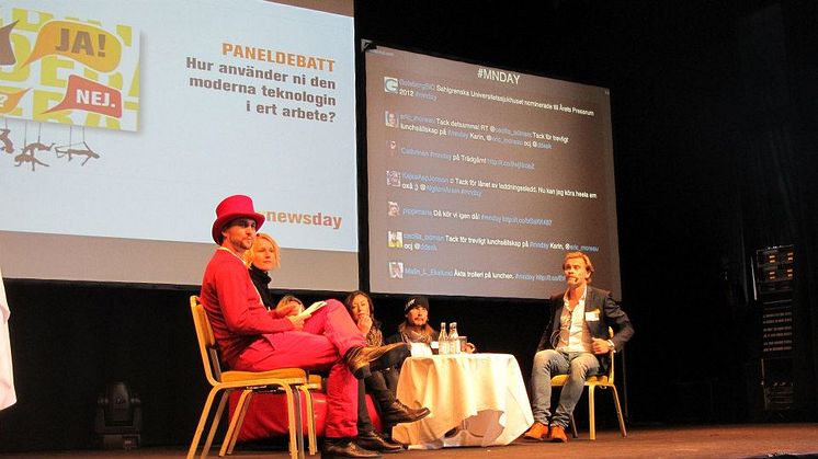Paneldeltagarna på Mynewsday i Stockholm 2013
