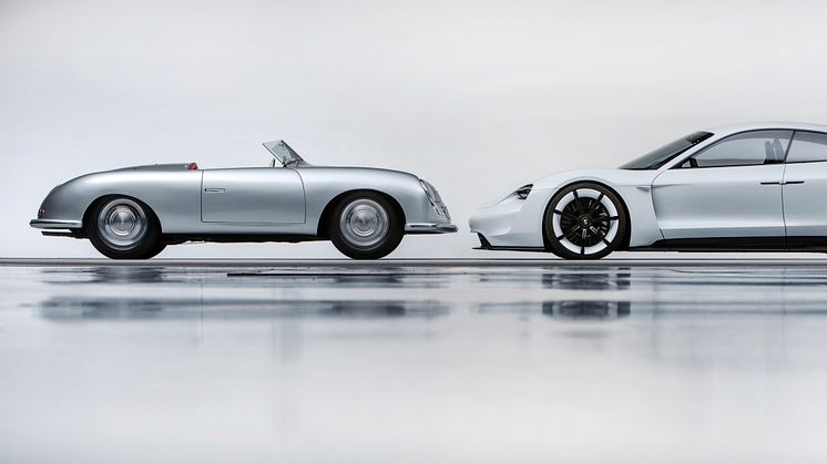 The past and the future of Porsche: 356 "No.1" Roadster and Mission E.