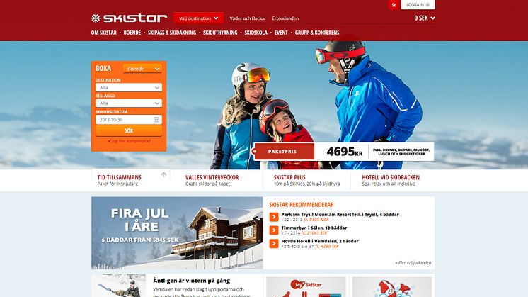SkiStar AB: Nya skistar.com förenklar för besökaren