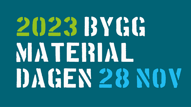 Välkommen att ackreditera dig till Byggmaterialdagen 28 november på Stockholmsmässan