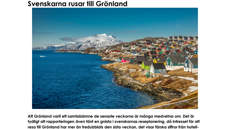 Svenskarna rusar till Grönland