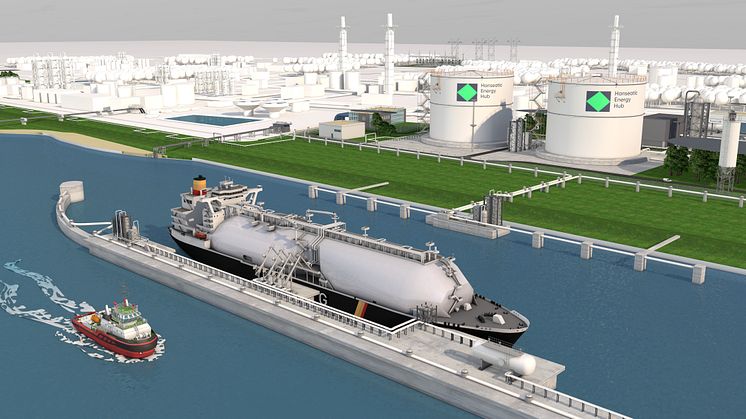 Visualisierung des stationären Terminals (Bild: Hanseatic Energy Hub GmbH)