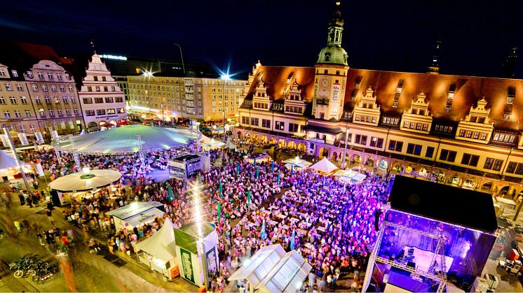 Gute Stimmung auf dem Markt: Leipziger Stadtfest - Foto: Veranstaltungsmanagement Bernd Hochmuth