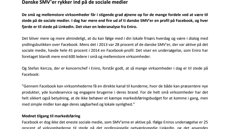 Danske SMV’er rykker ind på de sociale medier
