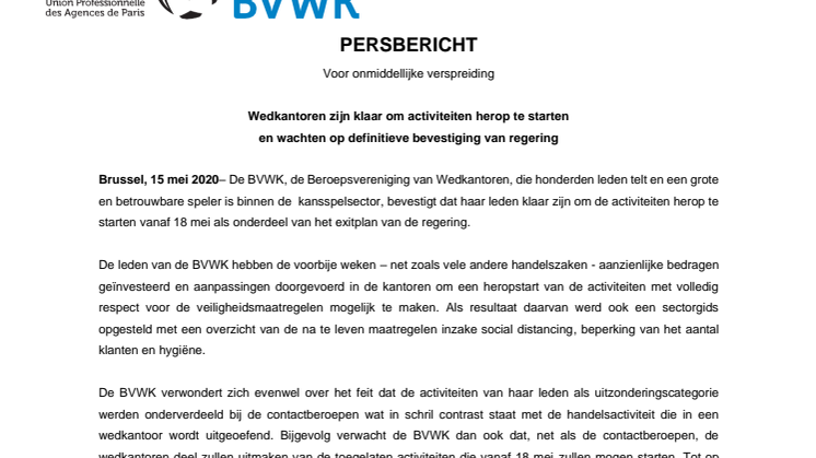 BVWK pleit voor snelle heropening wedkantoren