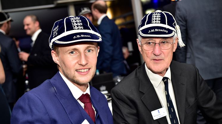 Joe Root and Mike Brearley at the England players dinner last year