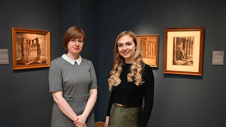 Pictured at the Laing Art Gallery are Amy Pargeter, Assistant Keeper of Art at Tyne and Wear Archives and Museums (left) and Northumbria University PhD student Ella Nixon