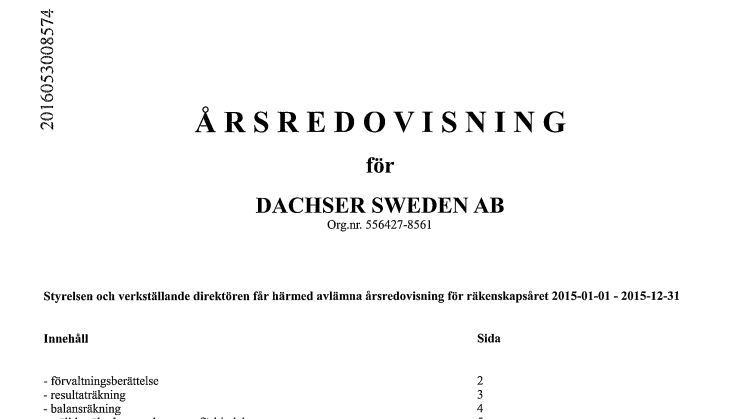 Årsredovisning Dachser Sweden AB