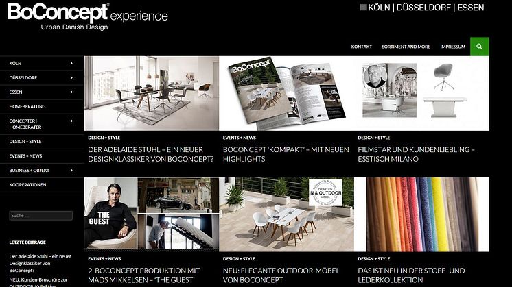 BoConcept Nordrheinwestfalen startet seinen neuen Design-Blog