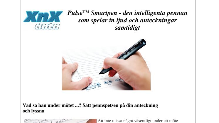 Pulse™ Smartpen - den intelligenta pennan