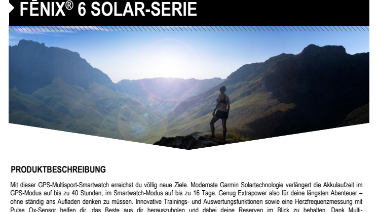 Datenblatt fenix 6 Solar-Serie CE
