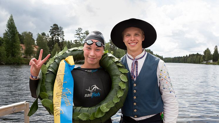 Ellen Olsson tog hem segern i Vansbro Tjejsim. Foto: Mickan Palmqvist, Ateljé L-Foto