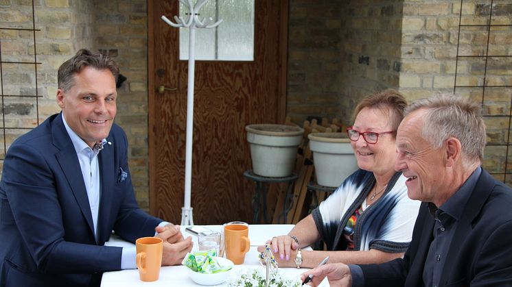 Ola Serneke, vd Serneke Group, Eva Théen-Johansson (MP), ordförande för Borås Energi och Miljös styrelse samt Gunnar Peters, vd för Borås Energi och Miljö.