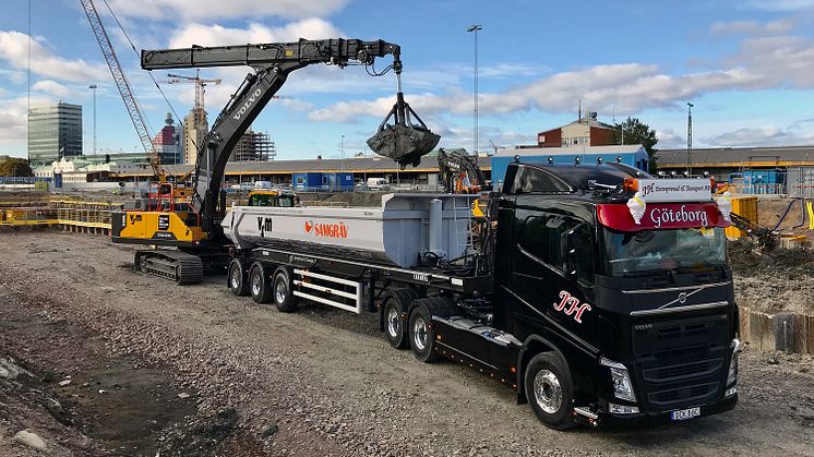 1 600 färre lastbilstransporter för NCC i Göteborg med digital tjänst från Volvo