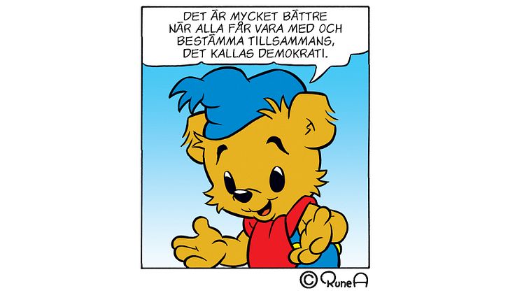 Bamse skriver under demokratideklaration