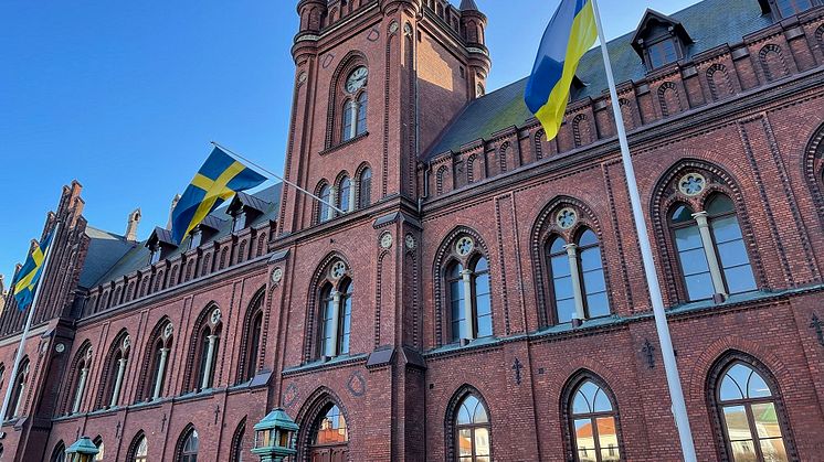 Landskrona visar sitt stöd för Ukraina på årsdagen av invasionen
