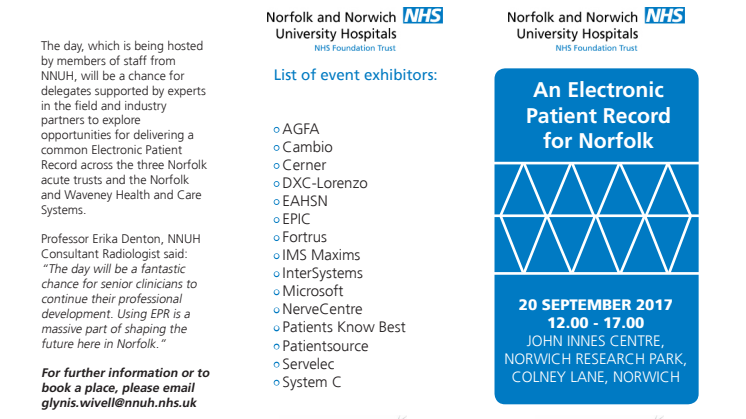Fortrus are exhibiting at the one day EPR event at NNUH on the 20th September 
