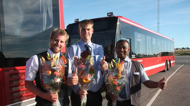 Samuel Carlsson, Habo, Björn Lövdahl, Kristianstad och Linköping och Henrik Palmkvist, Nacka är en av Sveriges bästa bussförare 2013