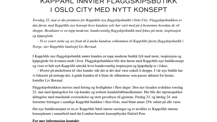 KappAhl innvier flaggskipsbutikk i Oslo City med nytt konsept