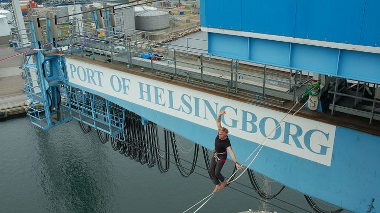 Slackline Helsingborgs Hamn
