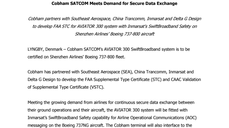 Cobham SATCOM: Meeting Demands for Secure Data Exchange