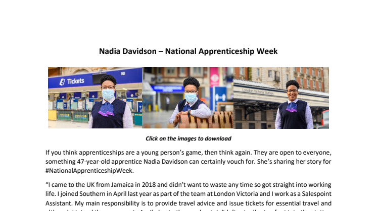 Nadia Davidson - National Apprenticeship Week