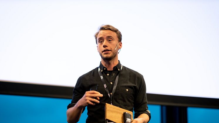 Jeppe Rasmussen, CEO i Woodsense, præsenterede sensorteknologien for Urbantech