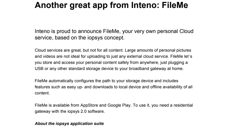 Another great app from Inteno: FileMe