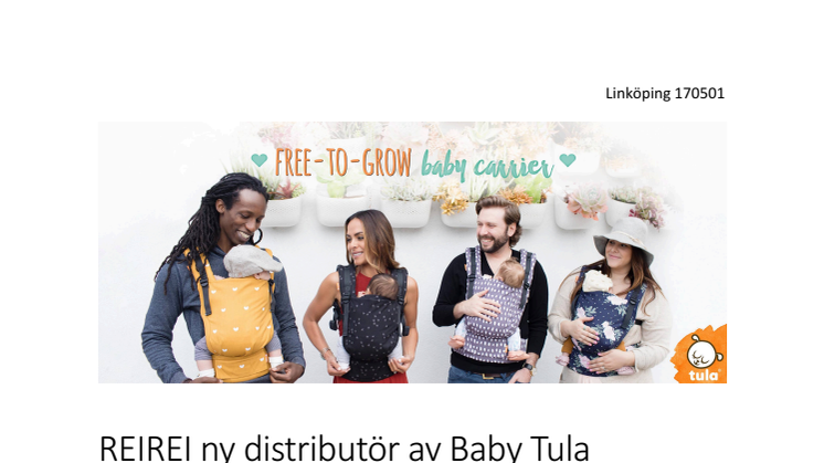REIREI ny distributör av Baby Tula 
