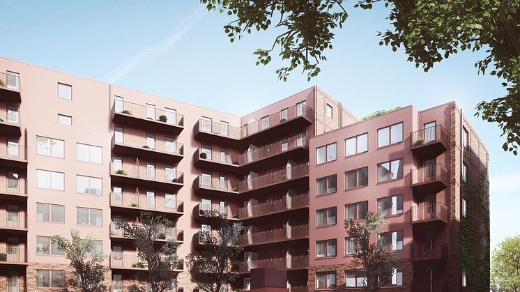 Kvarteret Docenten är den första fastigheten som SKB bygger i Uppsala. Byggstart i Rosendal under 2019. Bild: AIX Arkitekter