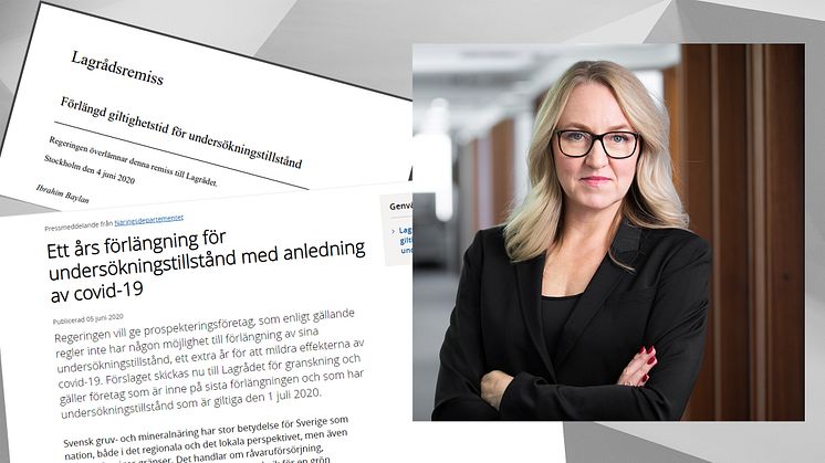 "Mycket positivt att riksdagen börjar inse vikten av en fungerande gruvnäring" säger Maria Sunér Fleming, vd Svemin, om dagens besked från näringsutskottet.