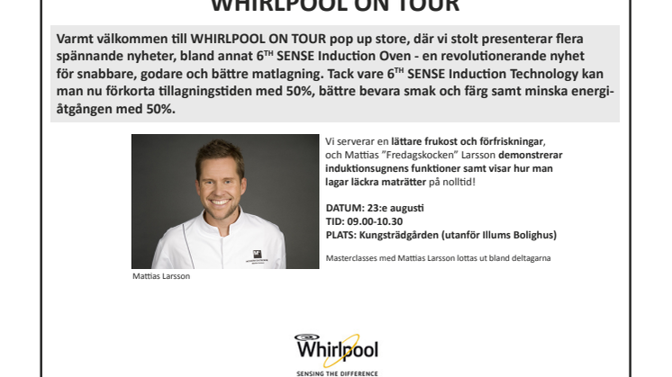 Inbjudan till pressfrukost - Whirlpool on Tour