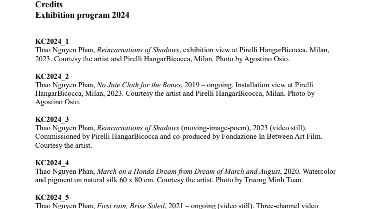 Credits – Exhibition Program 2024