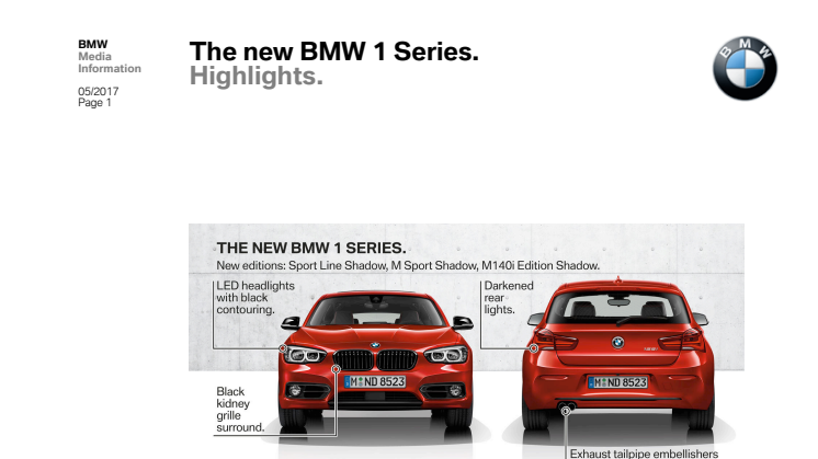 The new BMW 1 Series - Highlights